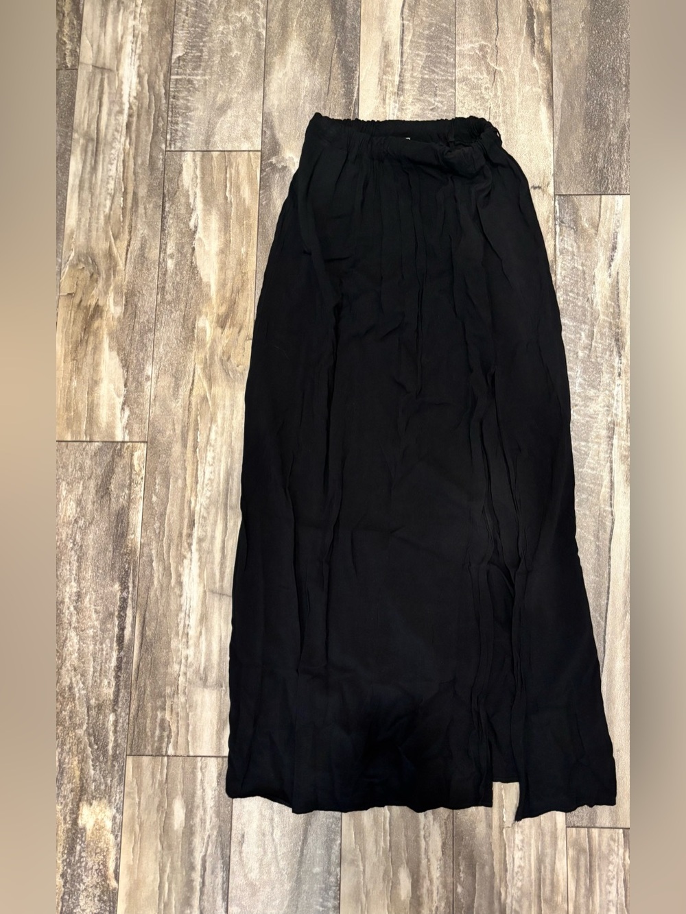 Windsor Maxi Side Slit Ruffle Skirt Black Sz S